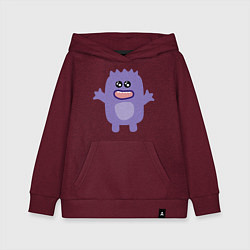 Толстовка детская хлопковая Purple monster, цвет: меланж-бордовый