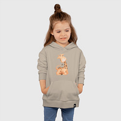 Толстовка детская хлопковая Милый Жирафик Счастлив, цвет: миндальный — фото 2