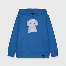 Толстовка детская хлопковая Милый Слонёнок С Шарфом, цвет: синий