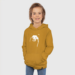 Толстовка детская хлопковая Медвежий лик, цвет: горчичный — фото 2