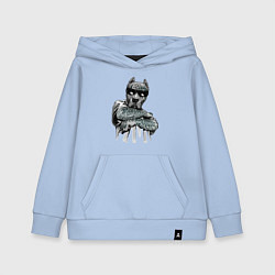 Толстовка детская хлопковая Family warrior Pit bull Семейный воин Питбуль, цвет: мягкое небо