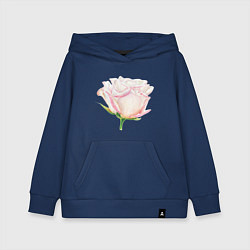 Толстовка детская хлопковая Акварельная роза, цвет: тёмно-синий