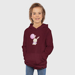 Толстовка детская хлопковая Милый Крольчонок С Воздушным Шариком, цвет: меланж-бордовый — фото 2