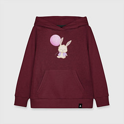 Толстовка детская хлопковая Милый Крольчонок С Воздушным Шариком, цвет: меланж-бордовый