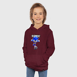 Толстовка детская хлопковая Sonic the Hedgehog 2022, цвет: меланж-бордовый — фото 2
