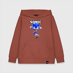 Толстовка детская хлопковая Sonic the Hedgehog 2022, цвет: кирпичный