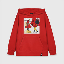 Толстовка детская хлопковая Мама и дочка с мороженым держатся за руки надпись, цвет: красный