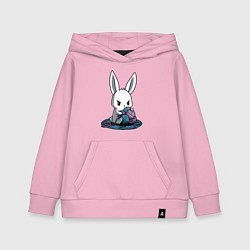 Толстовка детская хлопковая Зайчонок обнял клубки The bunny hugged the balls, цвет: светло-розовый