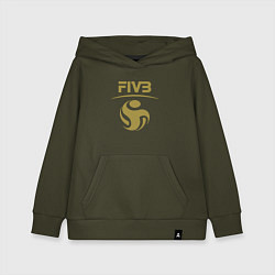 Толстовка детская хлопковая FIVB ВОЛЕЙБОЛ ЛОГО, цвет: хаки