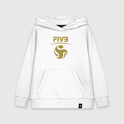 Толстовка детская хлопковая FIVB ВОЛЕЙБОЛ ЛОГО, цвет: белый