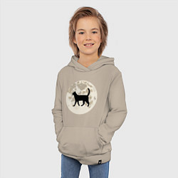 Толстовка детская хлопковая Лунная кошечка, цвет: миндальный — фото 2