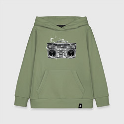 Толстовка детская хлопковая Wu-Tang Boombox, цвет: авокадо