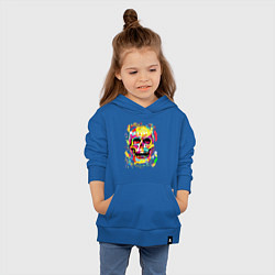 Толстовка детская хлопковая Красочный стилизованный череп, цвет: синий — фото 2