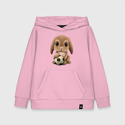 Толстовка детская хлопковая Футбол - Кролик, цвет: светло-розовый