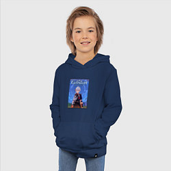 Толстовка детская хлопковая Кадзуха Каэдэхара Геншин импакт, цвет: тёмно-синий — фото 2
