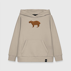 Толстовка детская хлопковая Капибара крадётся, цвет: миндальный