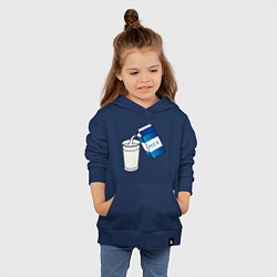 Толстовка детская хлопковая Люблю пить молоко, цвет: тёмно-синий — фото 2