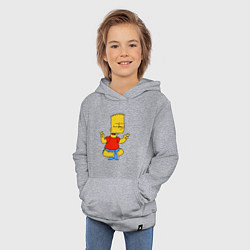 Толстовка детская хлопковая Барт Симпсон - сидит со скрещенными пальцами, цвет: меланж — фото 2