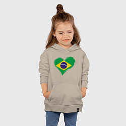 Толстовка детская хлопковая Сердце - Бразилия, цвет: миндальный — фото 2