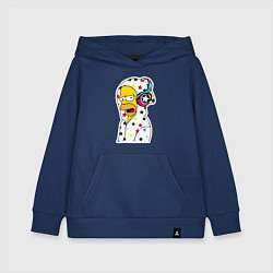 Толстовка детская хлопковая Гомер Симпсон в звёздном балахоне и в наушниках, цвет: тёмно-синий