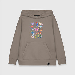 Толстовка детская хлопковая Волшебные бабочки акварелью, цвет: утренний латте