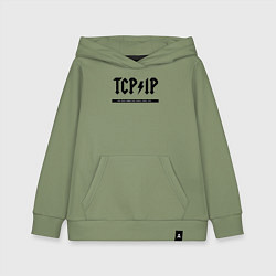 Толстовка детская хлопковая TCPIP Connecting people since 1972, цвет: авокадо