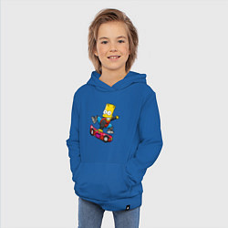 Толстовка детская хлопковая Барт Симпсон - крутой скейтбордист, цвет: синий — фото 2