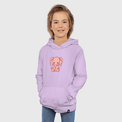Толстовка детская хлопковая Маленький розовый слоненок, цвет: лаванда — фото 2