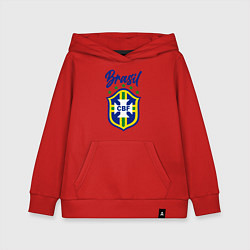 Толстовка детская хлопковая Brasil Football, цвет: красный