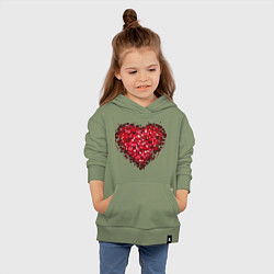 Толстовка детская хлопковая Сердце из множества сердец, цвет: авокадо — фото 2
