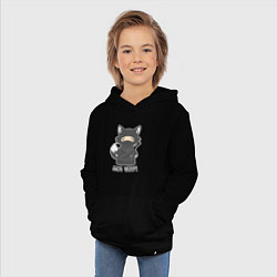 Толстовка детская хлопковая Ниндзя волк, цвет: черный — фото 2