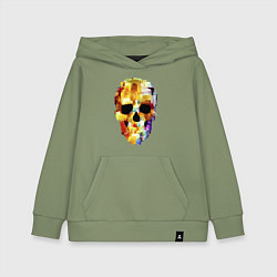 Толстовка детская хлопковая Color skull - sketch, цвет: авокадо