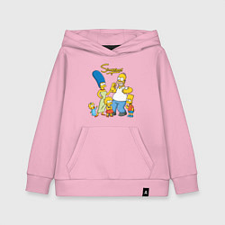 Толстовка детская хлопковая The Simpsons - happy family, цвет: светло-розовый