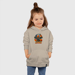 Толстовка детская хлопковая Тыква с косой - хэллоуин, цвет: миндальный — фото 2