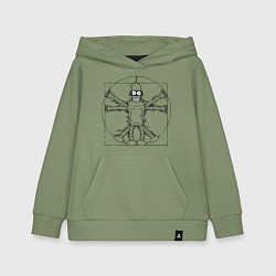 Толстовка детская хлопковая Vitruvian Bender, цвет: авокадо