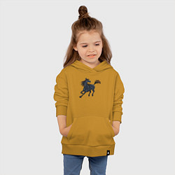 Толстовка детская хлопковая Лошадь мустанг, цвет: горчичный — фото 2