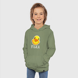 Толстовка детская хлопковая Жёлтая резиновая уточка, цвет: авокадо — фото 2