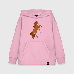 Толстовка детская хлопковая Лошадка на задних ногах, цвет: светло-розовый
