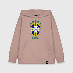 Толстовка детская хлопковая Brasil CBF, цвет: пыльно-розовый