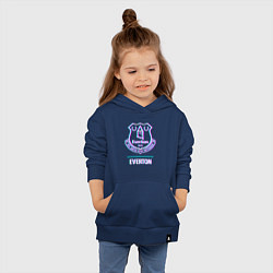 Толстовка детская хлопковая Everton FC в стиле glitch, цвет: тёмно-синий — фото 2
