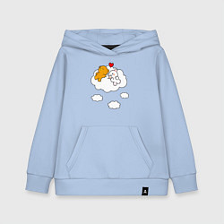 Толстовка детская хлопковая Влюбленные медвежата на облаке, цвет: мягкое небо