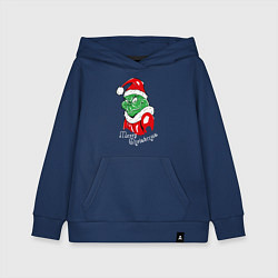 Толстовка детская хлопковая Merry Christmas, Santa Claus Grinch, цвет: тёмно-синий