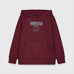 Толстовка детская хлопковая Nirvana - смайлик, цвет: меланж-бордовый