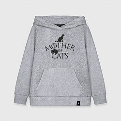 Толстовка детская хлопковая Мать котов, цвет: меланж