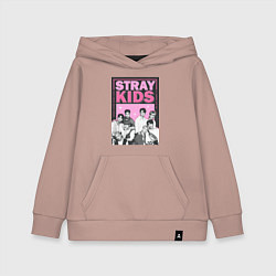 Толстовка детская хлопковая Stray Kids boy band, цвет: пыльно-розовый
