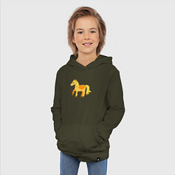 Толстовка детская хлопковая Золотая лошадка, цвет: хаки — фото 2