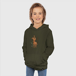 Толстовка детская хлопковая Жирафы и паук, цвет: хаки — фото 2
