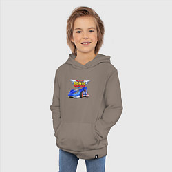 Толстовка детская хлопковая Team Sonic racing - hedgehog, цвет: утренний латте — фото 2