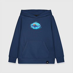 Толстовка детская хлопковая Русалочка и кит, цвет: тёмно-синий