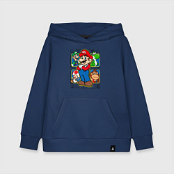Толстовка детская хлопковая Супер Марио, цвет: тёмно-синий